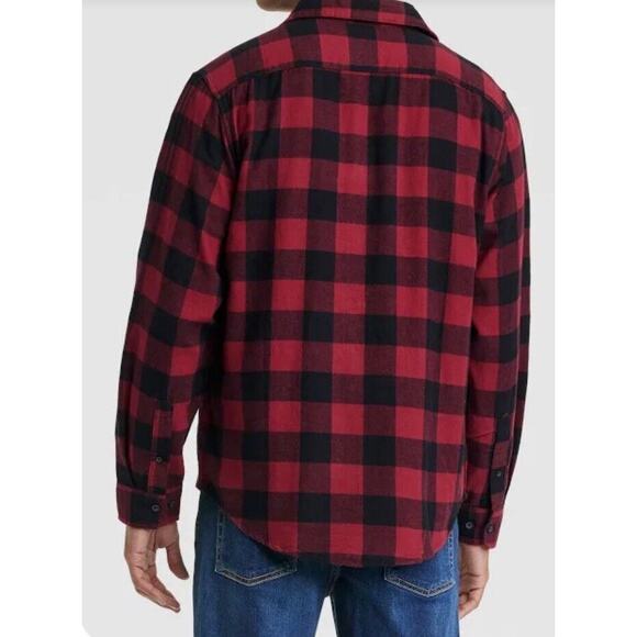 Croft & Barrow Men’s Extra Soft Flannel Shirt Colorful Plaid Red /Black Sz NWT - Picture 2 of 10
